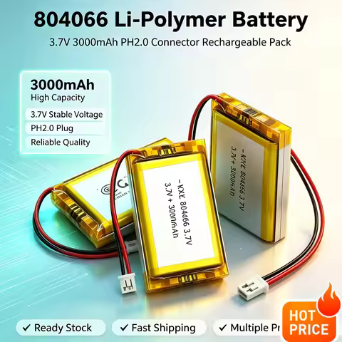 3000mAh 804066 Li-Polymer Rechargeable Battery 3.7V PH2.0 Plug For R36S Game Machine High Capacity P