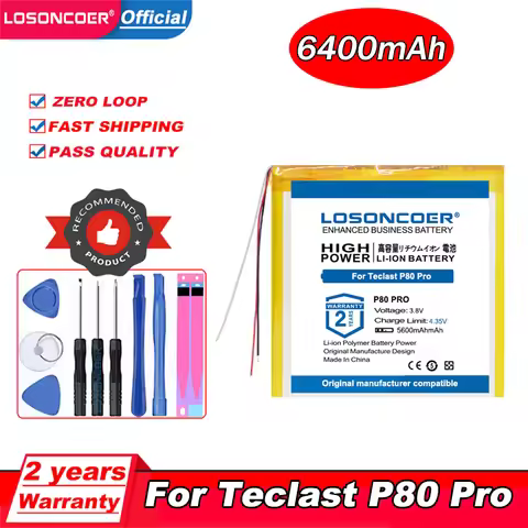 6400mAh Battery For Teclast P80 Pro Tablet PC Replacement Accumulator 3-Wire+Tools