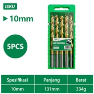 ISKU Mata Bor Set HSS 3-12mm Mata Bor Beton Besi Kayu Set 10pcs/5pcs Drill Bits Set