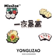 Miss Zoe Jibbitz Overnight Wealth Shoe Buckles Poker Cards Shoe Accessories