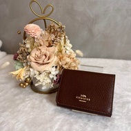 COACH 經典LOGO卡袋皮夾棕色