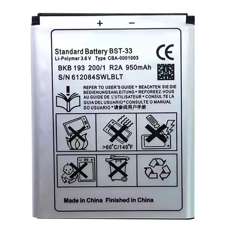 BST-33 Li-ion Mobile Phone Battery For Sony Ericsson W205 W300 W300i W302 W395 W595 W595a W610 W610i