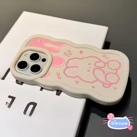 Cute Line Rabbit 3D Wave Phone Case For Huawei Pura 70 Nova 13i 12i 11i 10 Lite 9 8i 7i 6 SE 4E 3i 2