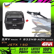 SET KOMBO KOTAK/BOX GIVI B32NB-ADV TOP CASE + GIVI SYM JETX 150 SRV SPECIAL ADVANCE RACK