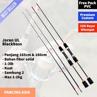 UL Blackbass 165cm & 180cm Solid Fiber Fishing Rod 1-4lb Flexible - Ultralight Shrimp Fishing Rod