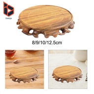 [Blesiya] Wooden Base Flower Pot Buddha Statue Stone Base, Unique Teapot Base Ornaments Display Stan