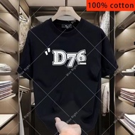 (24 Hours Delivery)Woo Right Summer Cotton Round Neck T-Shirt "D76" Print Loose Tops