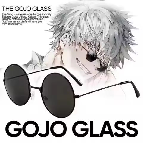 Anime Gojo Satoru Glasses Jujutsu Kaisen Gojo Satoru Cosplay Black Glasses Eyewear Sunglasses High Q