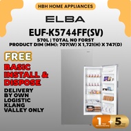 [Delivery Within 5 Days] Elba 570L Upright Freezer EUF-K5744FF(SV) | Total No Frost | Mechanical The