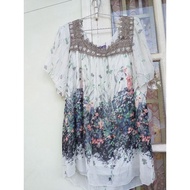 2hand women's floral chiffon blouse