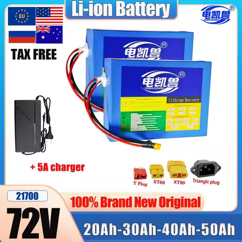 72V 10Ah 20Ah 30Ah 40Ah 50Ah 21700 lithium battery pack with built-in BMS 0-3500W motor high-power r