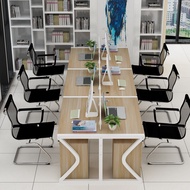 Simple Workspace Office Desk with Screen 4/6 Person Workstations Meeting Table