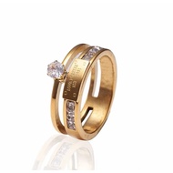 Cincin Titanium Wanita Anti Karat Asli / Cincin Titanium Motif Permata / Cincin Wanita Anti Luntur 1