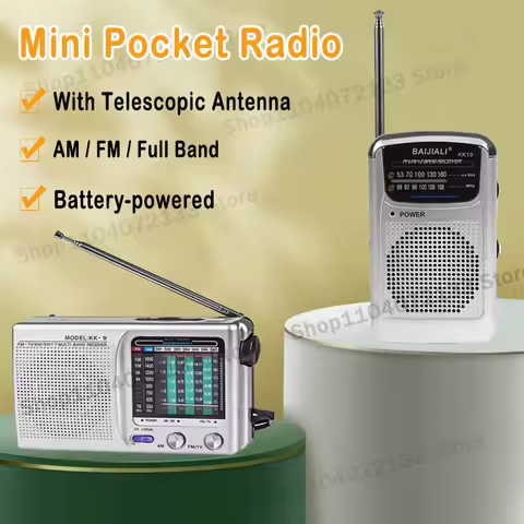 KK9 KK19 Full Band Portable Radio Mini Pocket Radio AM FM Digital Radio Battery Powered With Telesco