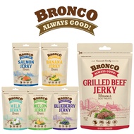Bronco Jerky Dog Treats 70g -Beef, Blueberry, Melon, Salmon, Banana, Milk