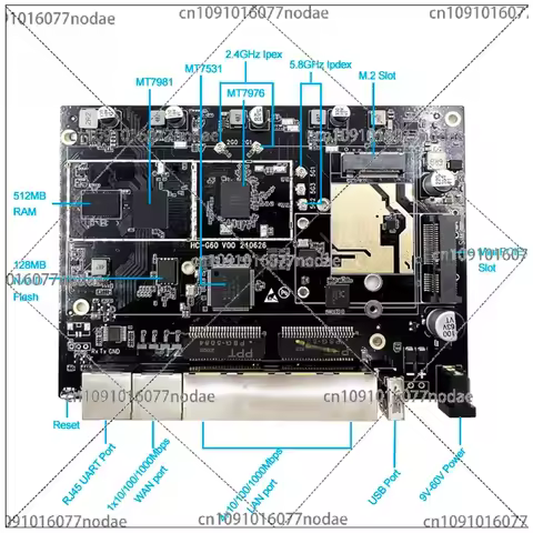 MT7981 AX3000 5G Router PCBA POE Power with M.2 Mini Pcie OpenWRT 5G 4G Router Motherboard with Dual