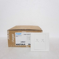Outlet Data RJ45 CAT5E Hager 2Module WXET2RJ5 / Stopkontak Data 2 Gang