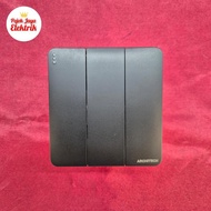 A63-K03A-BK Triple Switch 3 Gang 1 Way Switch Black ArchitechINFINITY