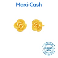 Enchanted Rose Earrings in 999 Gold
