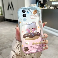 HP Casing For VIVO V29 5G V29 Pro 5G V29 Lite 5G V29E Case Bear Dessert Pattern Casing HP Casing Cre