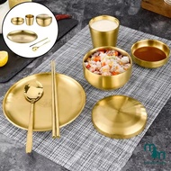 KOREA WESTERN GOLD TABLEWARE STAINLESS STEEL SET EMAS DEKORASI PERALATAN MAKAN SULTAN PIRING GELAS S