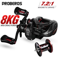 Proberos P4 Baitcasting Reel – 7.2:1, 8kg Drag, 5+1 Bearings, 10-speed Brake, 162g