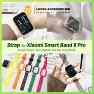 Strap for Xiaomi Smart Band 8 Pro (mi band8 pro), Transparent Resin Strap, Casio Style Body Cover St