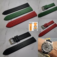 20/22mm 防沾塵 優質膠帶（黑色 綠色 紅色）錶帶 適用 : Rolex Panerai Omega IWC Tudor Seiko 錶帶 使用