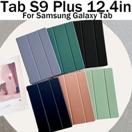 For Samsung Galaxy Tablet Tab S9 Plus S9+ 12.4" Pu Leather Silicone Protective Shell For Galaxy Tab S7 FE S8 Plus S7+ S9 FE Plus 12.4 Inch