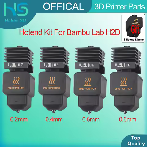 Upgrade Hotend Kit For Bambu Lab H2D H2S Hardened Steel Hotend Nozzles 0.2/0.4/0.6/0.8mm For H2D Noz