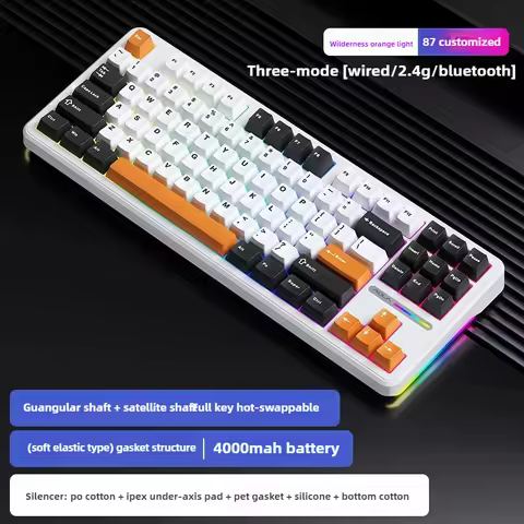AULA F87Pro teclado mecanico Wireless 2.4G Gaming Keyboard RGB Bluetooth keyboards teclado sem fio t