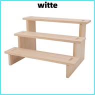 WITTE Display Stand Riser, Multifunctional Pine Wood 3 Tier Display Shelf, Display Racks Countertop 