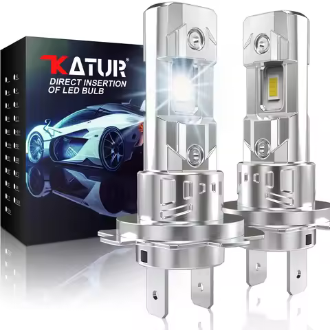 Katur 2pcs H7 Led Car Headlight Bulb Super Bright 6000K White H7 Lamp High Power No Adapter Required