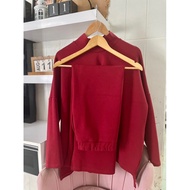[PRELOVED] Lalisa Set She dazzle maroon colour set XL