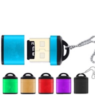 Aluminum Shell with Chain Mini TF Card Reader USB2.0T-Flash Card Mobile Phone Memory Card Computer S