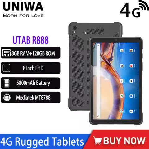 UNIWA UTAB R888 Global Edition 4G Rugged Tablet IP68 Waterproof Phablet 8 “ 8GB RAM 128GB ROM 5800mA