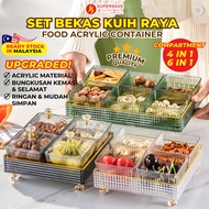 SUPERSAVE 6in1 Bekas Kuih Raya Balang Kuih Raya 2024 Condiment Container Set Candy Tray With Lid Dulang Kuih Bertutup