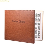 SUN 6 String Guitar Chord Book PU Leather Cover Folk Vintage Electric Guitar Folding