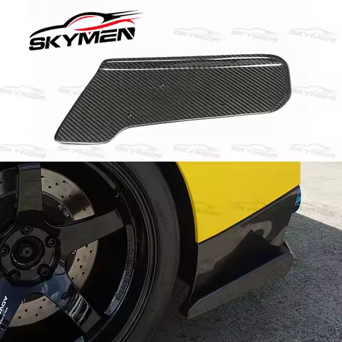 For Nissan R35 GTR JUN Style Carbon Rear Bumper Spat Trim Glossy Black Rear Bumper Diffuser Side Fin