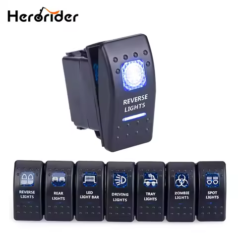 5pin Car Boat Truck Lighted Toggle Switch 12v ON-OFF Waterproof Toggle Rocker Switch Car Boat 12V 24