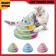 Cat Tower Ball Track 3 Level Spinning Toys/Cat Toys/Mainan Kucing/Cat Tree/Cat Scratcher Cardboard