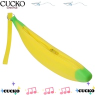 CUCKO Banana Zero Wallet, Yellow 2.36*7.87 Inch Silicone Pen Bag, Multipurpose Silicone Banana Shape