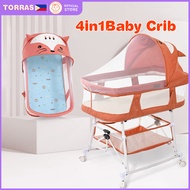 TORRAS 4in1 Crib for Baby Crib Cribset for Baby Set for Newborn Baby Baby Crib Complete Set Bassinet with Rocker