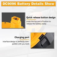 2Pack 4800mAh DC9096 Battery Replacement for Dewalt 18V Battery NI-MH DC9099 DC9098 DW9099 DW9098