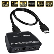 4K HDMI Splitter 1X2 HDMI Switch 1 In 2 Out Video Distributor Amplifier Dual Display For HDTV Box PC Monitor Projector Laptop