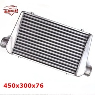 Universal 450*300*76mm Turbo Intercooler: Bar  Plate Construction, 76mm OD Front Mount for Optimal H