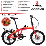 SEPEDA LIPAT 20 inch EXOTIC ET 2026 MT DISK CAKRAM 7speed - Red Yellow