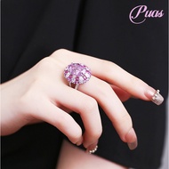 Adjustable Ring for Women 6ct High-Carbon Diamond S925 Silver Retro Jewelry Birthday Gift for Sister
