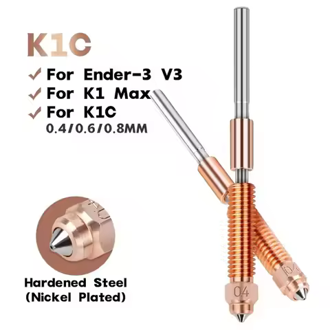 K1C All-in-one Copper Titanium Nozzle High Flow Upgraded 0.2 0.4 0.6 0.8mm Quick-Swap Nozzle For Cre
