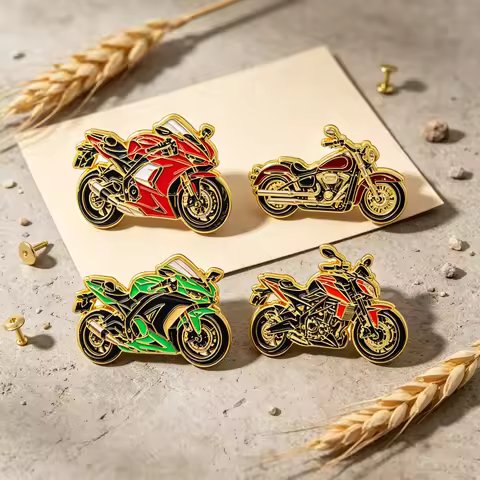 4pcs/Set Sport Motorcycle Enamel Pin Vintage Cool Vehicle Brooch Pines Lapel Pins Badge on Backpack 